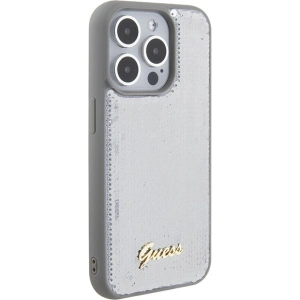Buy Guess GUHCP15XPSFDGSS Apple iPhone 15 Pro Max hardcase Sequin Script Metal silver - GUE2871 - {ean13} - Home Screen Store Europe