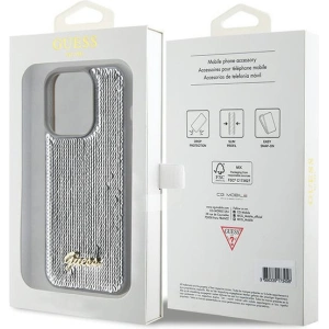 Kup Etui Guess GUHCP15XPSFDGSS Apple iPhone 15 Pro Max hardcase Sequin Script Metal srebrny/silver - GUE2871 - {ean13} - Sklep Home Screen