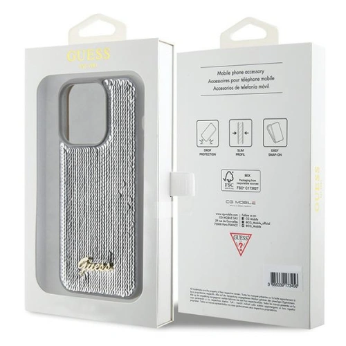 Kup Etui Guess GUHCP15XPSFDGSS Apple iPhone 15 Pro Max hardcase Sequin Script Metal stříbrný/silver - GUE2871 - {ean13} - Sklep Home Screen