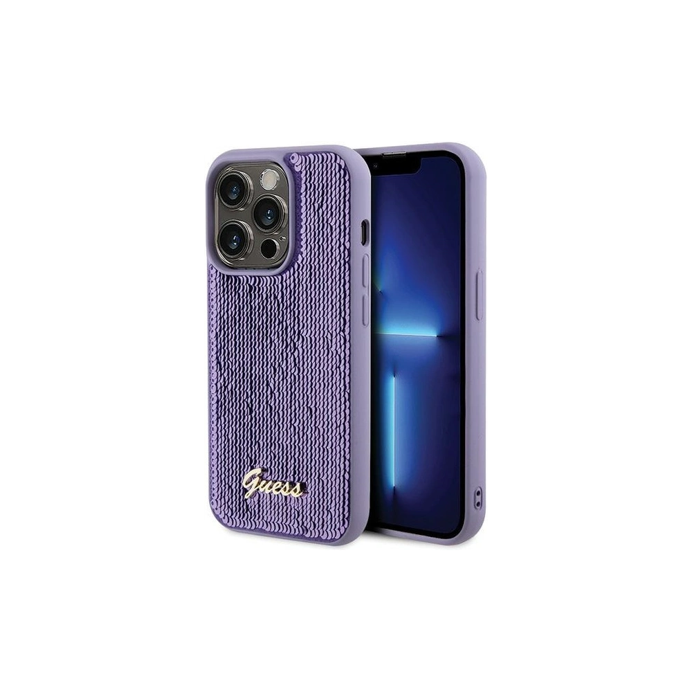 Etui Guess GUHCP15XPSFDGSU Apple iPhone 15 Pro Max hardcase Sequin Script Metal fioletowy/purple