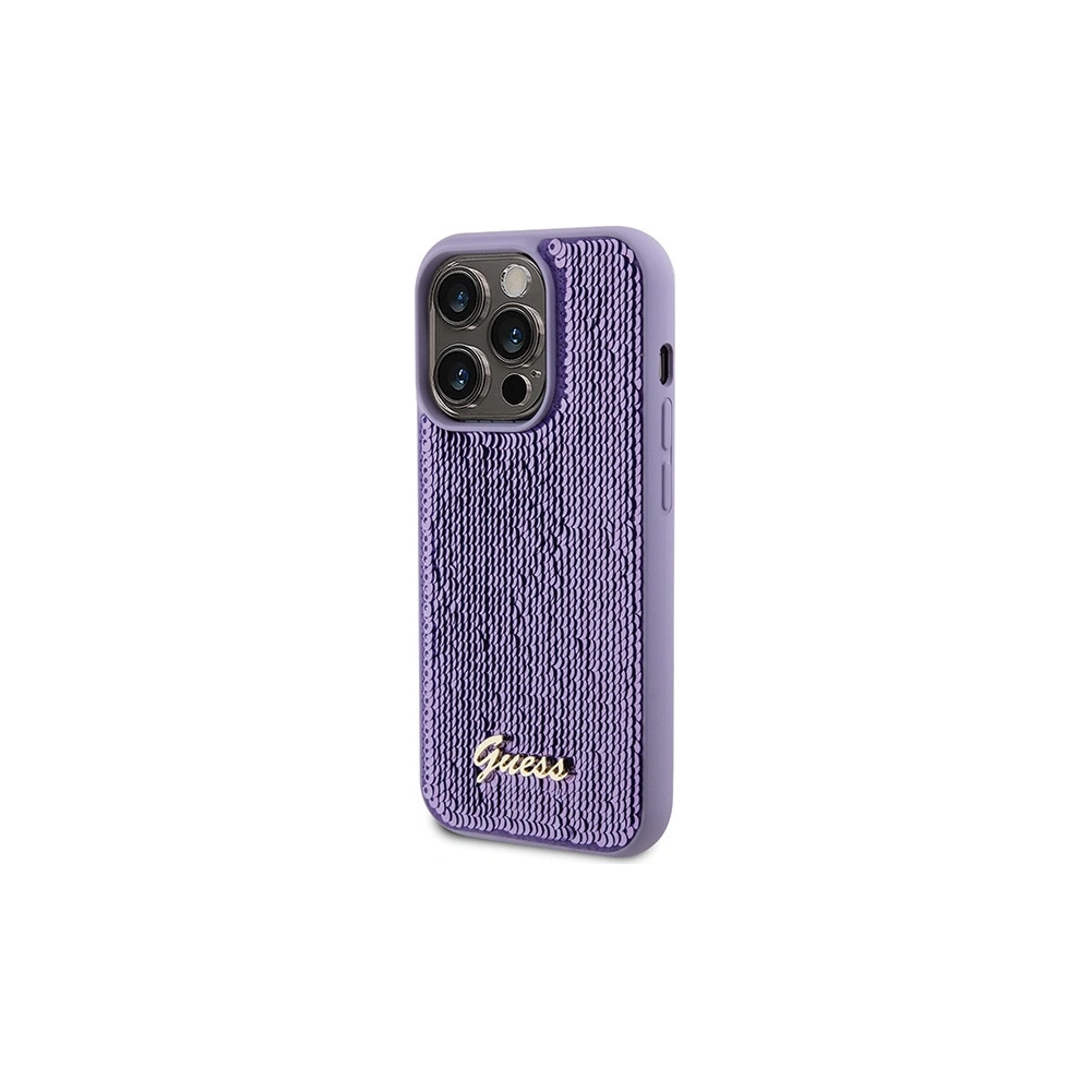 Etui Guess GUHCP15XPSFDGSU Apple iPhone 15 Pro Max hardcase Sequin Script Metal fioletowy/purple