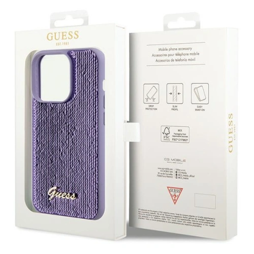 Kup Etui Guess GUHCP15XPSFDGSU Apple iPhone 15 Pro Max hardcase Sequin Script Metal fialový/purple - GUE2872 - {ean13} - Sklep Home Screen