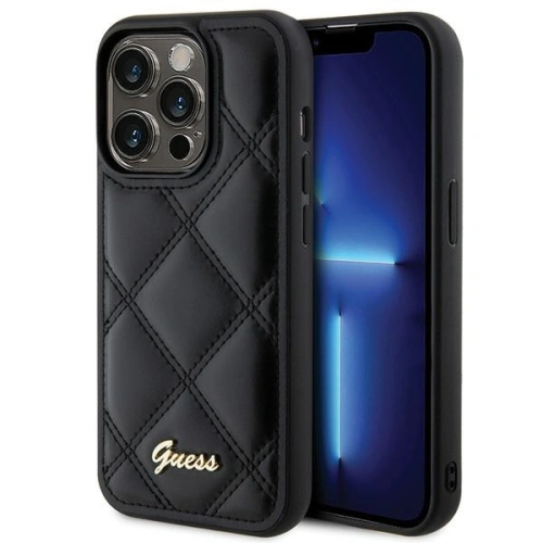 Buy Guess GUHCP15XPSQSQSK Apple iPhone 15 Pro Max hardcase Quilted Metal Logo black - GUE2873 - {ean13} - Home Screen Store Europe