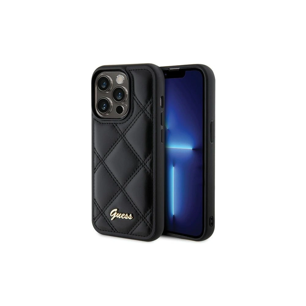 Etui Guess GUHCP15XPSQSQSK Apple iPhone 15 Pro Max hardcase Quilted Metal Logo czarny/black