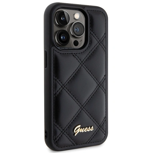 Buy Guess GUHCP15XPSQSQSK Apple iPhone 15 Pro Max hardcase Quilted Metal Logo black - GUE2873 - {ean13} - Home Screen Store Europe