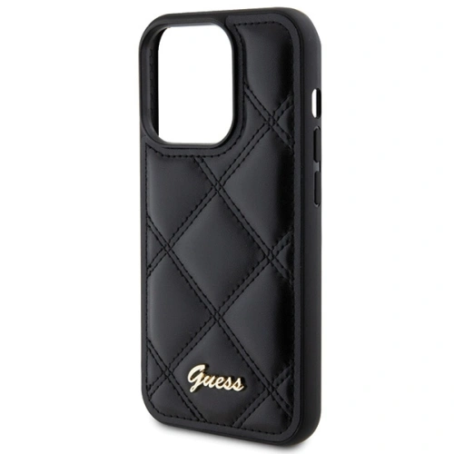 Buy Guess GUHCP15XPSQSQSK Apple iPhone 15 Pro Max hardcase Quilted Metal Logo black - GUE2873 - {ean13} - Home Screen Store Europe