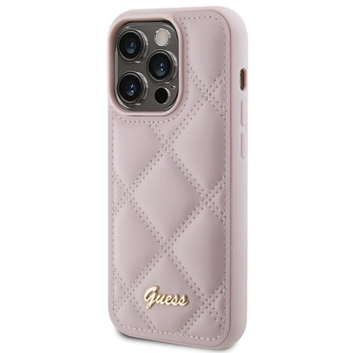 Kup Etui Guess GUHCP15XPSQSQSP Apple iPhone 15 Pro Max kemény hátlap Quilted Metal Logo rózsaszín/pink - GUE2874 - {ean13} - Sklep Home Screen