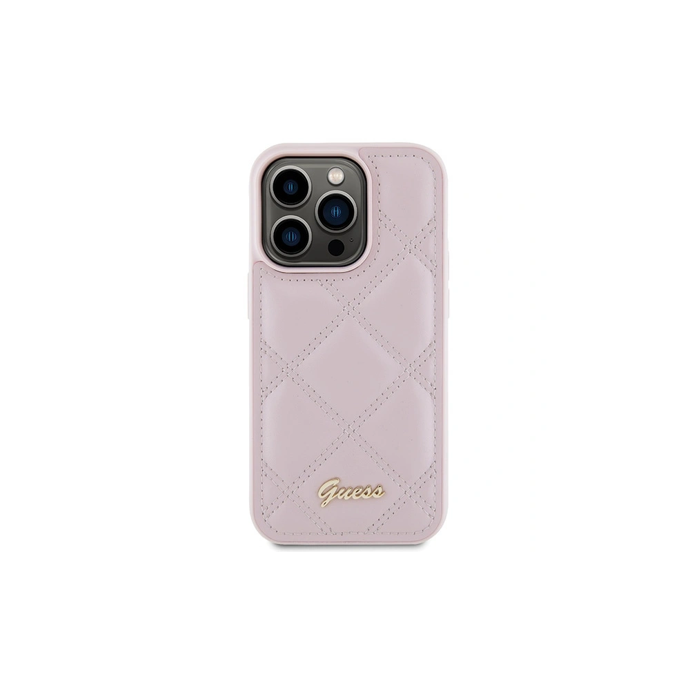 Etui Guess GUHCP15XPSQSQSP Apple iPhone 15 Pro Max hardcase Quilted Metal Logo różowy/pink