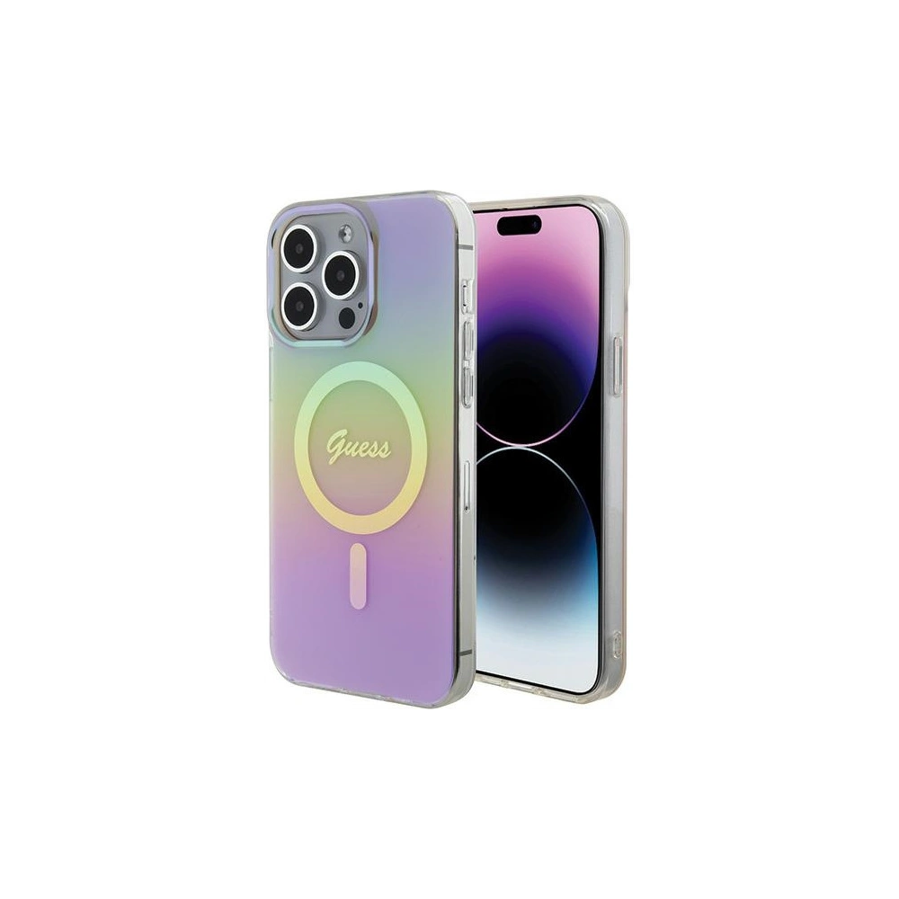 Etui Guess GUHMP15LHITSP Apple iPhone 15 Pro hardcase IML Iridescent MagSafe różowy/pink