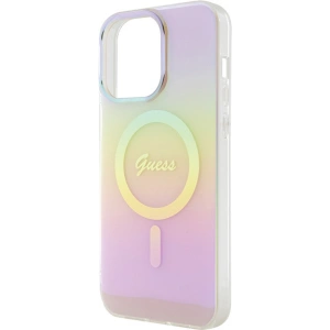 Etui Guess GUHMP15LHITSP Apple iPhone 15 Pro hardcase IML Iridescent MagSafe różowy/pink
