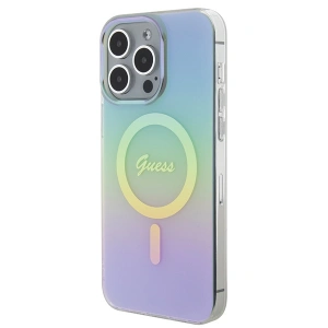 Etui Guess GUHMP15LHITSQ Apple iPhone 15 Pro hardcase IML Iridescent MagSafe turkusowy/turquoise