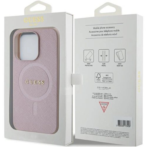 Kup Etui Guess GUHMP15XPSAHMCP Apple iPhone 15 Pro Max hardcase Saffiano MagSafe różowy/pink - GUE2879 - {ean13} - Sklep Home Screen