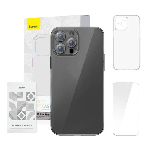 Kup Case Baseus Crystal Series Clear Apple iPhone 12 Pro Max (transparent) + gehärtetes Glas + Reinigungsset - BSU4578 - {ean13} - Sklep Home Screen