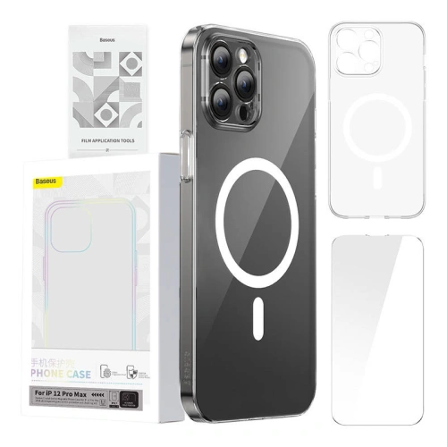 Kup Case Baseus Magnetic Crystal Clear Apple iPhone 12 Pro Max (transparent) + gehärtetes Glas + Reinigungsset - BSU4581 - {ean13} - Sklep Home Screen