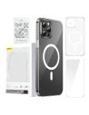 Etui Baseus Magnetic Crystal Clear Apple iPhone 12 Pro Max (przeźroczyste) + szkło hartowane + zestaw czyszczący
