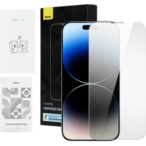 Kup Szkło hartowane prywatyzujące Baseus Crystal Series Apple iPhone 14 Pro Max (2 szt.) + zestaw czyszczący + zestaw instalacji - BSU4589 - {ean13} - Sklep Home Screen