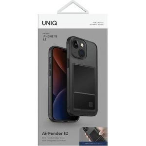 Etui UNIQ Air Fender ID Apple iPhone 15 Cardslot szary/smoked grey tinted