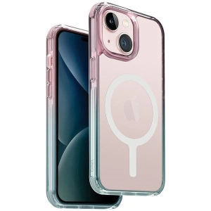 Etui UNIQ Combat Duo Apple iPhone 15 MagClick Charging niebiesko-różowy/pastel sky blue-powder pink