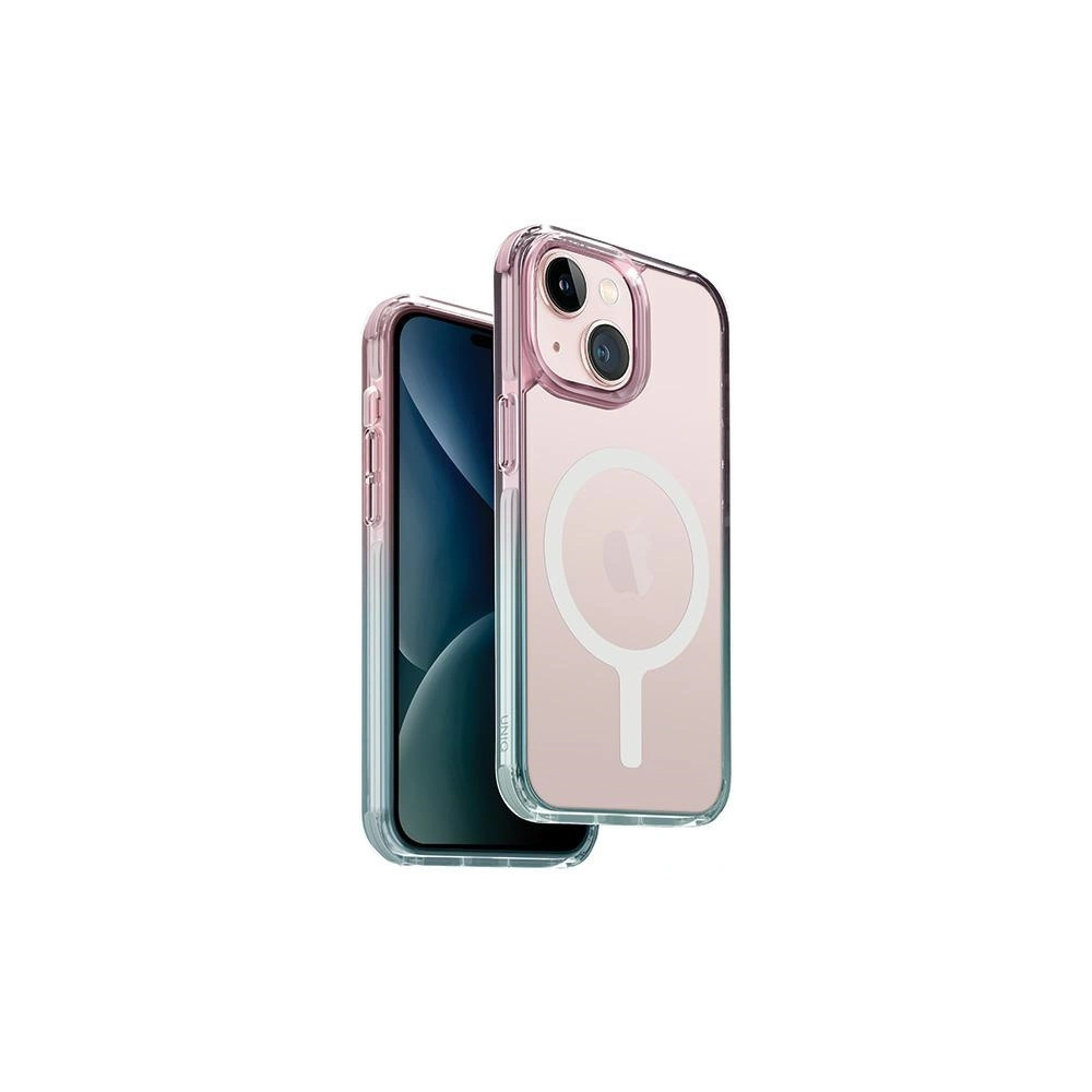 Etui UNIQ Combat Duo Apple iPhone 15 MagClick Charging niebiesko-różowy/pastel sky blue-powder pink