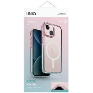 Etui UNIQ Combat Duo Apple iPhone 15 MagClick Charging niebiesko-różowy/pastel sky blue-powder pink