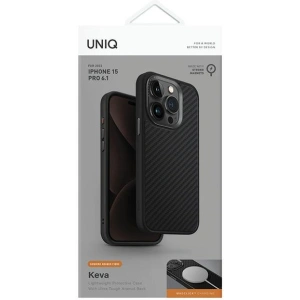 Etui UNIQ Keva Apple iPhone 15 Pro MagClick Charging czarny/carbon black