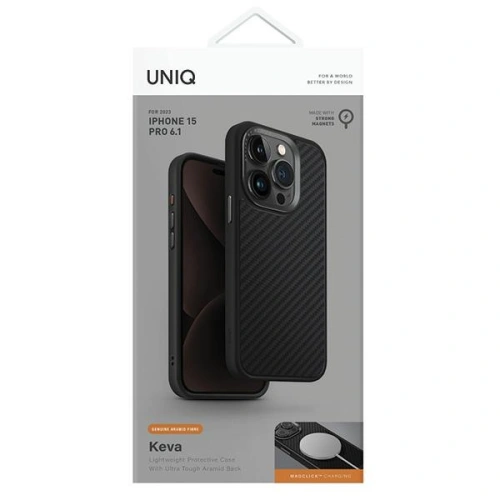 Kup Etui UNIQ Keva Apple iPhone 15 Pro MagClick Charging czarny/carbon black - UNIQ963 - {ean13} - Sklep Home Screen