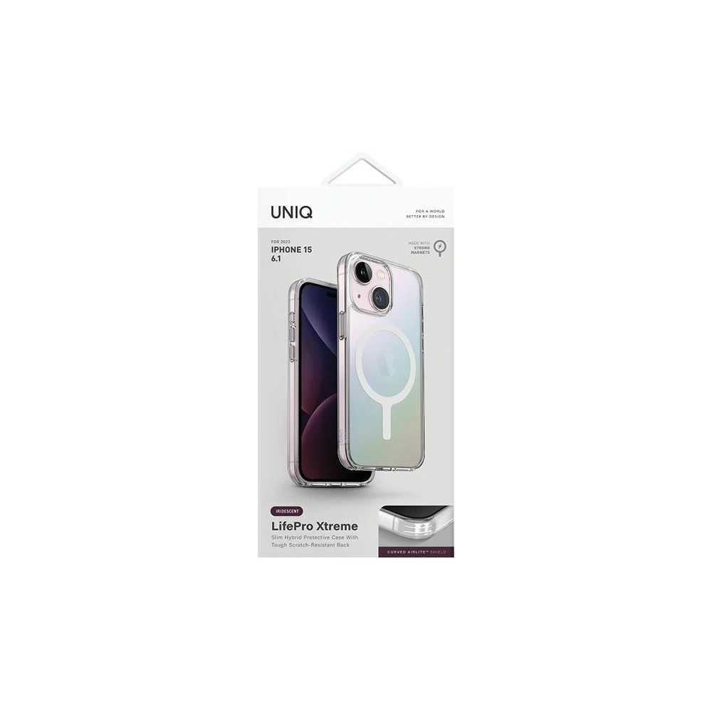 Etui UNIQ LifePro Xtreme Apple iPhone 15 MagClick Charging opal/iridescent