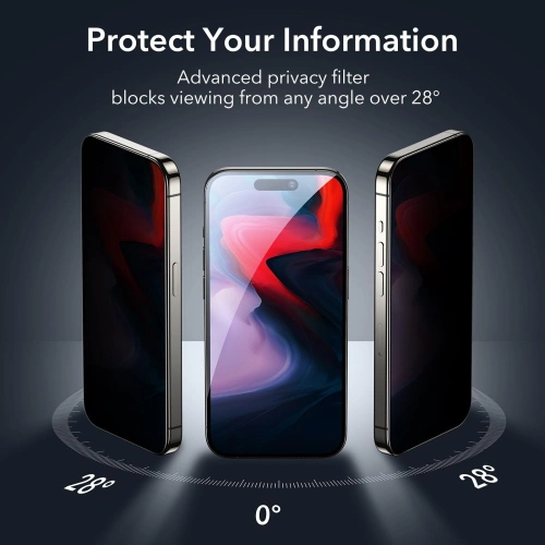 Kup Gehärtetes Glas ESR Privacy-Glas Apple iPhone 15 Pro Max - ESR726 - {ean13} - Sklep Home Screen