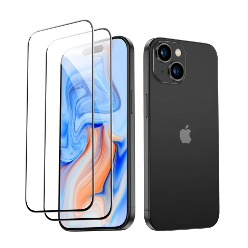 Buy ESR Tempered Glass Apple iPhone 15 Black [2 PACK] - ESR729 - {ean13} - Home Screen Store Europe