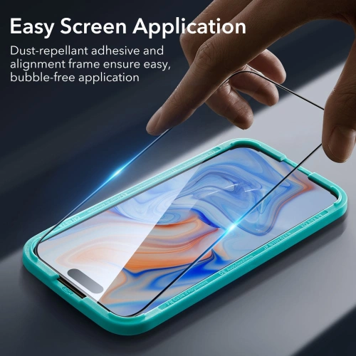 Buy ESR Tempered Glass Apple iPhone 15 Black [2 PACK] - ESR729 - {ean13} - Home Screen Store Europe