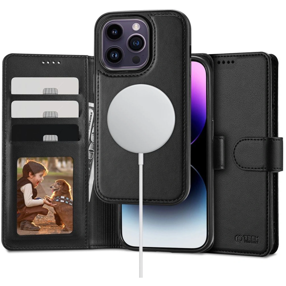 Etui Tech-Protect Wallet MagSafe Apple iPhone 15 Pro Max Black