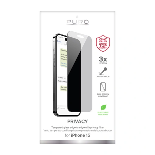 Kup Sklo tvrzené PURO Privacy Tempered Glass Apple iPhone 15 - PUR738 - {ean13} - Sklep Home Screen