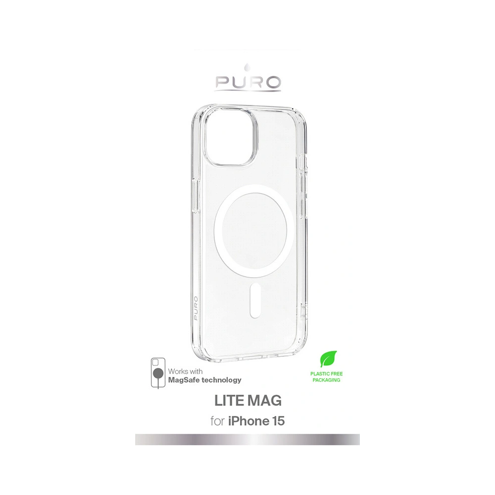 Etui PURO LITEMAG MagSafe Apple iPhone 15 (przezroczysty)
