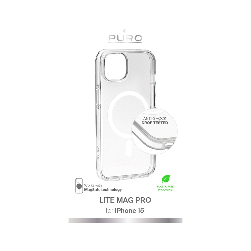 Etui PURO LITEMAG PRO MagSafe Apple iPhone 15 (przezroczysty)