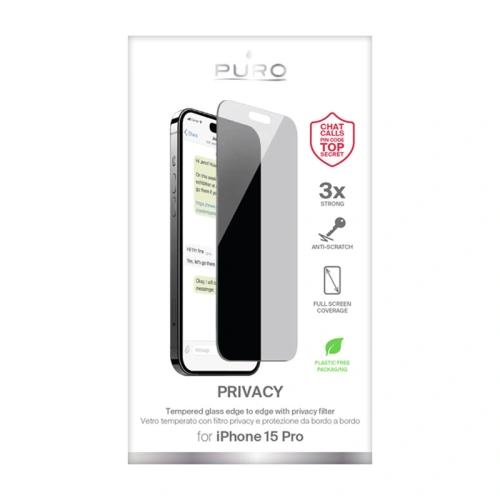 Kup Szkło hartowane PURO Privacy Tempered Glass Apple iPhone 15 Pro - PUR744 - {ean13} - Sklep Home Screen