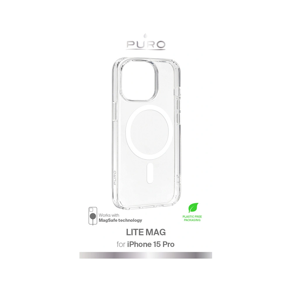 Etui PURO LITEMAG MagSafe Apple iPhone 15 Pro (przezroczysty)