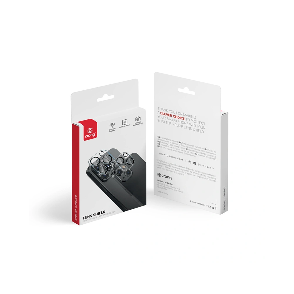 Szkło na obiektyw aparatu Crong Lens Shield Apple iPhone 15/15 Plus