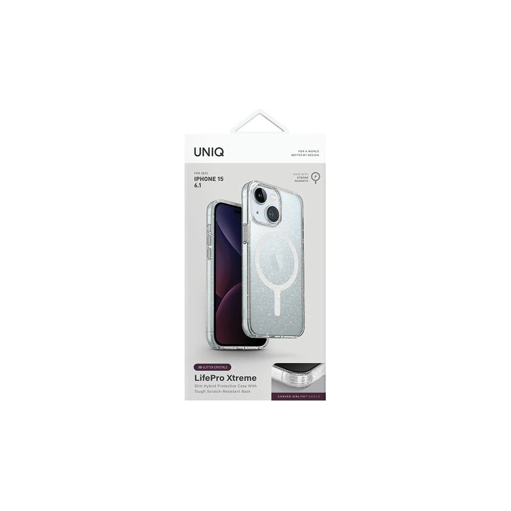 Etui UNIQ LifePro Xtreme Apple iPhone 15 MagClick Charging przezroczysty/tinsel lucent