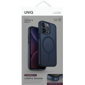 Etui UNIQ LifePro Xtreme Apple iPhone 15 Pro MagClick Charging ciemnoniebieski/smoke blue
