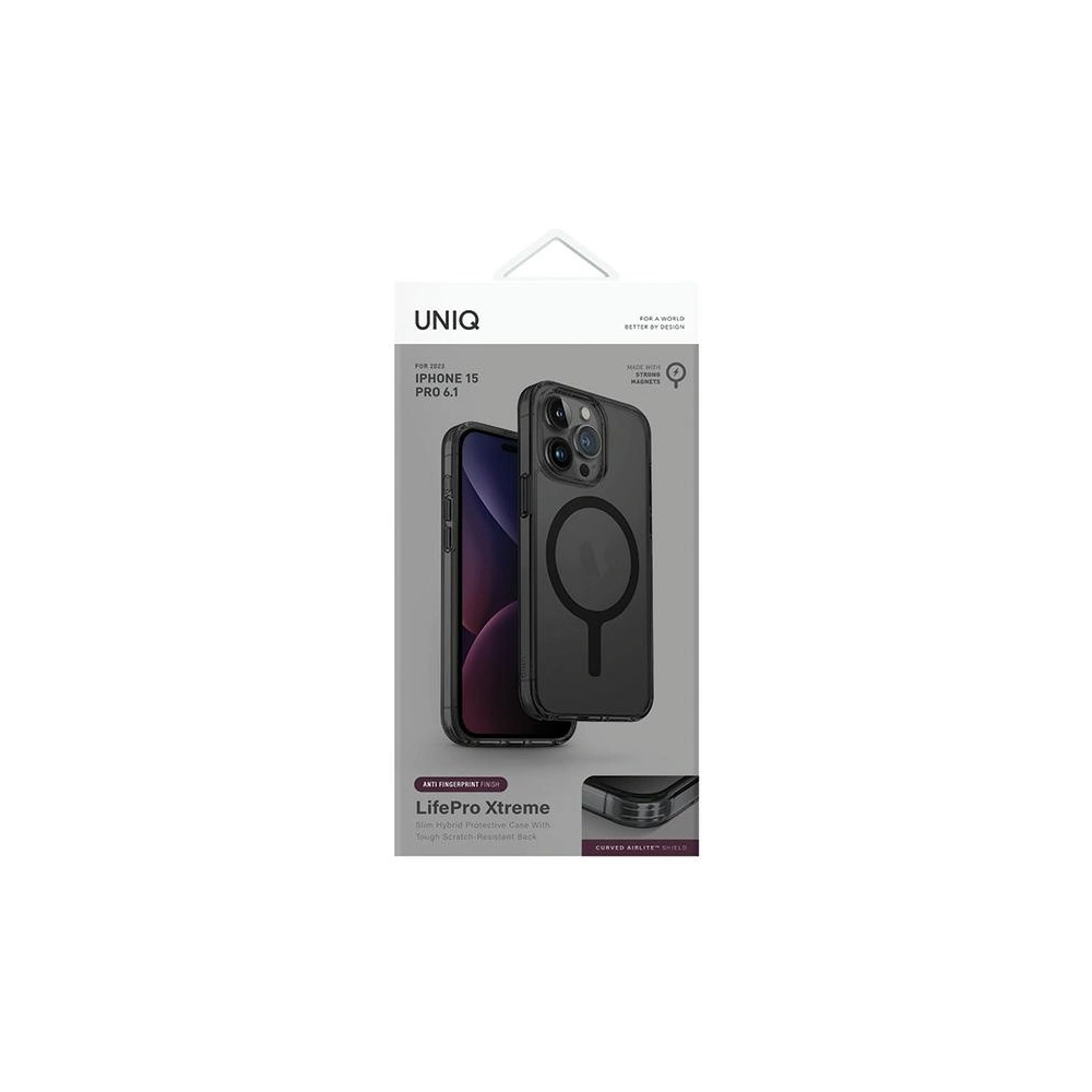 Etui UNIQ LifePro Xtreme Apple iPhone 15 Pro MagClick Charging szary/frost smoke