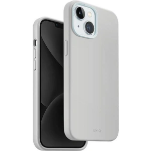 Etui UNIQ Lino Hue Apple iPhone 15 MagClick Charging jasnoszary/chalk grey