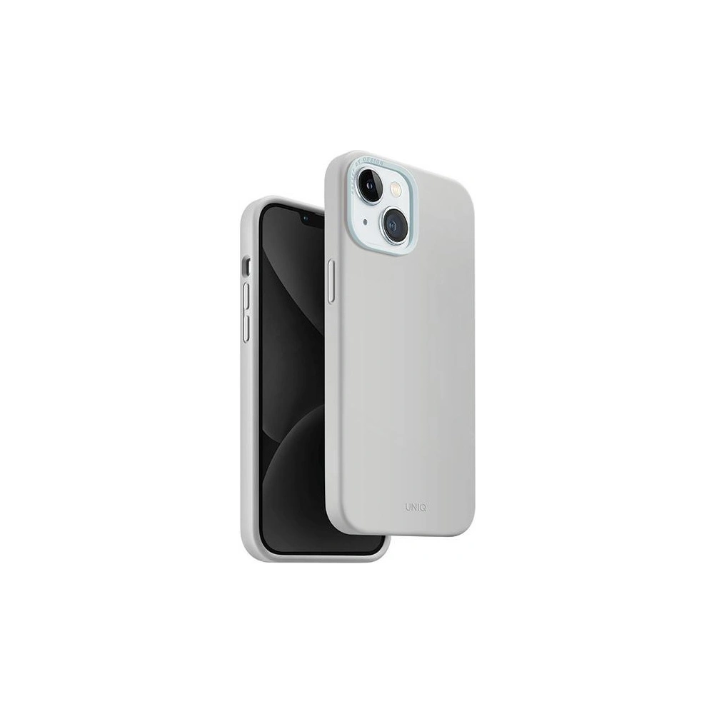 Etui UNIQ Lino Hue Apple iPhone 15 MagClick Charging jasnoszary/chalk grey