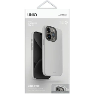 Etui UNIQ Lino Hue Apple iPhone 15 Pro MagClick Charging jasnoszary/chalk grey