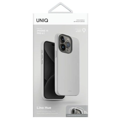 Kup Case UNIQ Lino Hue Apple iPhone 15 Pro MagClick Charging hellgrau/chalk grey - UNIQ979 - {ean13} - Sklep Home Screen