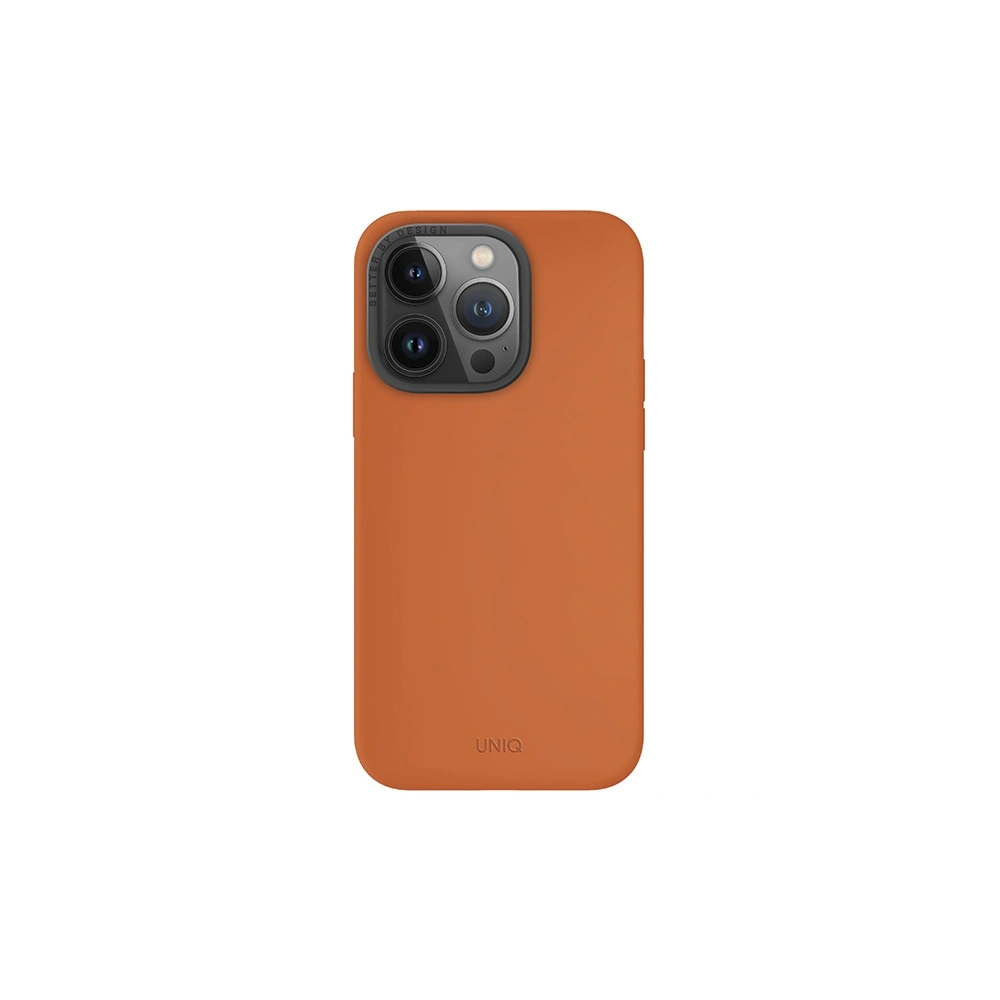 Etui UNIQ Lino Hue Apple iPhone 15 Pro MagClick Charging pomarańczowy/sunset orange