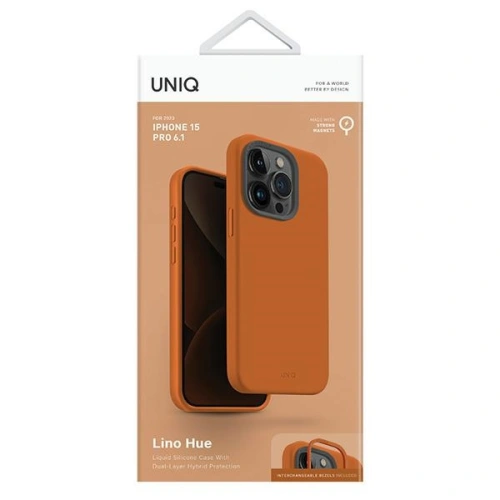 Kup Etui UNIQ Lino Hue Apple iPhone 15 Pro MagClick Charging narancssárga/naplemente narancs - UNIQ980 - {ean13} - Sklep Home Screen
