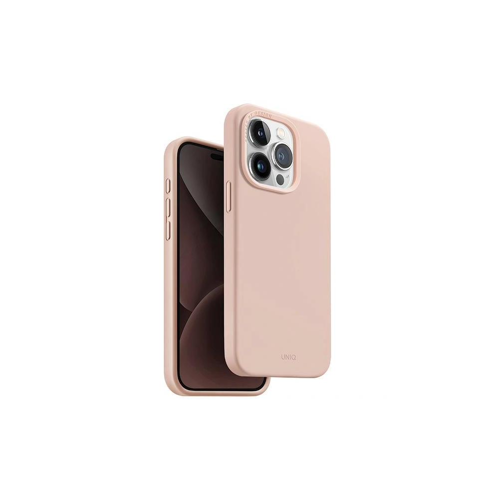 Etui UNIQ Lino Hue Apple iPhone 15 Pro MagClick Charging różowy/blush pink