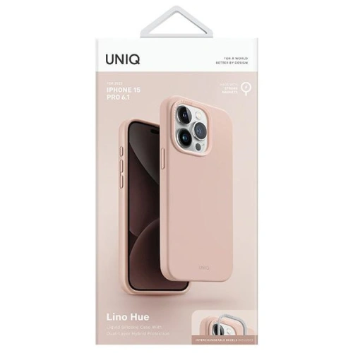 Kup Etui UNIQ Lino Hue Apple iPhone 15 Pro MagClick Charging rózsaszín/blush pink - UNIQ981 - {ean13} - Sklep Home Screen