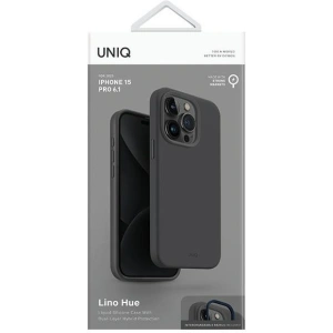 Etui UNIQ Lino Hue Apple iPhone 15 Pro MagClick Charging szary/charcoal grey