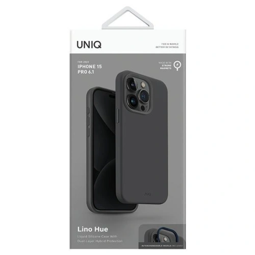 Kup Etui UNIQ Lino Hue Apple iPhone 15 Pro MagClick Töltés szürke/charcoal grey - UNIQ982 - {ean13} - Sklep Home Screen